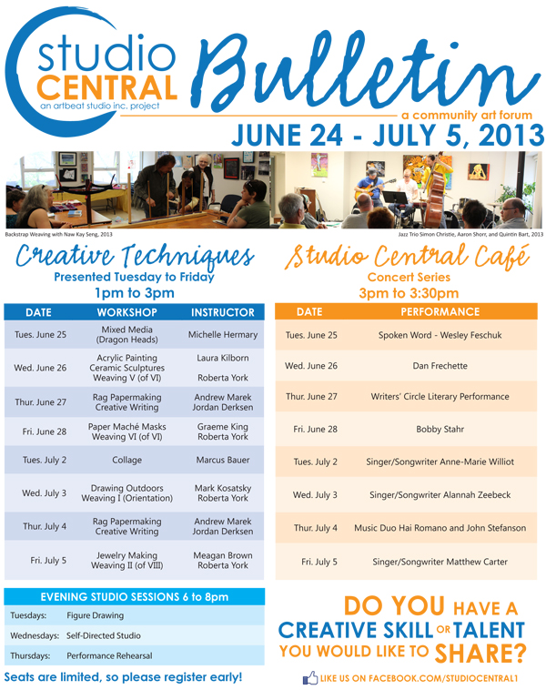 Studio Central Bulletin_June 24 to July 5 2013