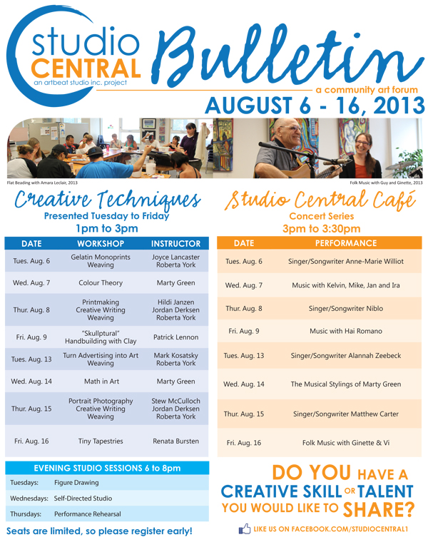 Studio Central Bulletin_July 23 - Aug 2, 2013