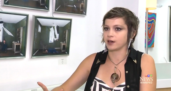 Emily Wasyluk (Artbeat alumnus) is featured in CTV News coverage of the opening of Upbeat Artworks