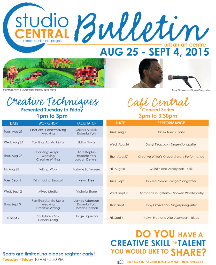 Studio Central Bulletin_Aug 25-Sept 4, 2015